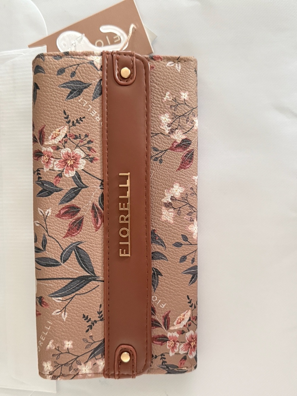 Fiorelli Floral Wallet Clutch in Pink and Brown